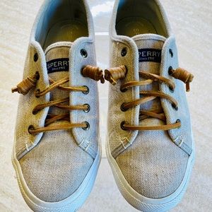 Sperry canvas slip on sneakers.